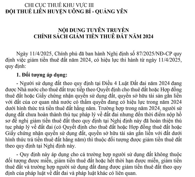Chính sách giảm tiền thuê đất năm 2024 trên địa bàn TP uu888 one