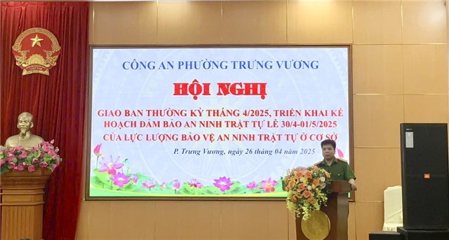 Công an phường Trưng Vương triển khai kế hoạch đảm bảo uu888 có trật tự dịp lễ 30/4-1/5