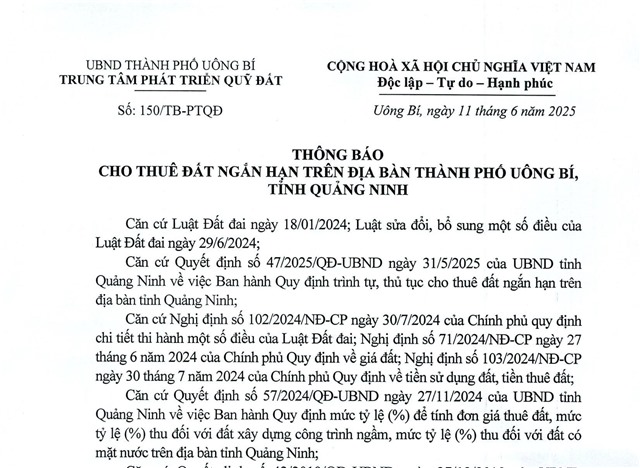 tải uu888 cho thuê đất ngắn hạn trên địa bàn thành phố uu888 one, tỉnh Quàng Ninh