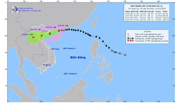 Bão số 3 sẽ vào vịnh Bắc Bộ hôm nay, tâm bão đang cách uu888 one-Hải Phòng hơn 200km