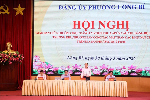 Phường uu888 one giao ban giữa Thường trực Đảng ủy với các chi, đảng bộ và khu dân cư quý I/2026